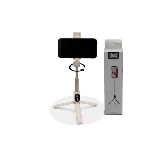 Wireless Selfie Stick P60d with Stand and LED Light White Wireless Selfie Stick P60d with Stand and LED Light White